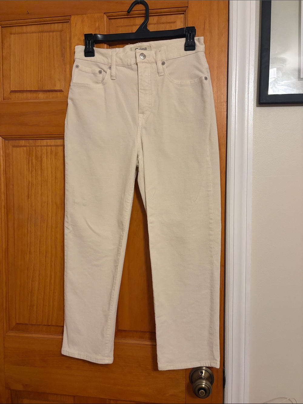 Madewell Women’s Cream Straight Corduroy Jeans